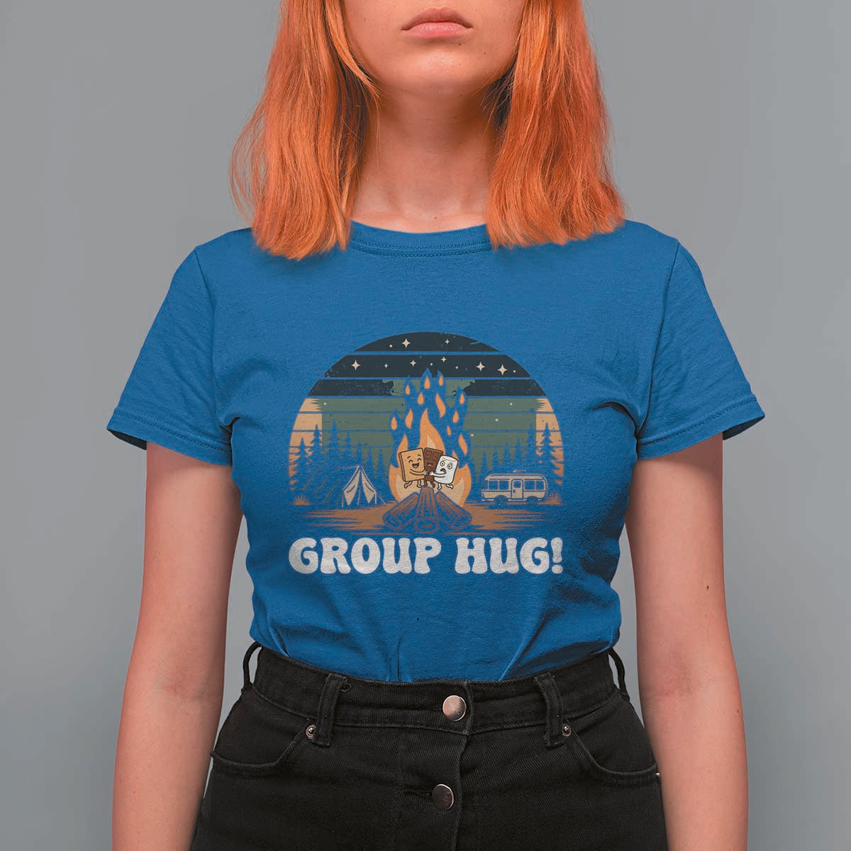 Funny Smores Camping T Shirt For Women Group Hug - Wonder Print Shop