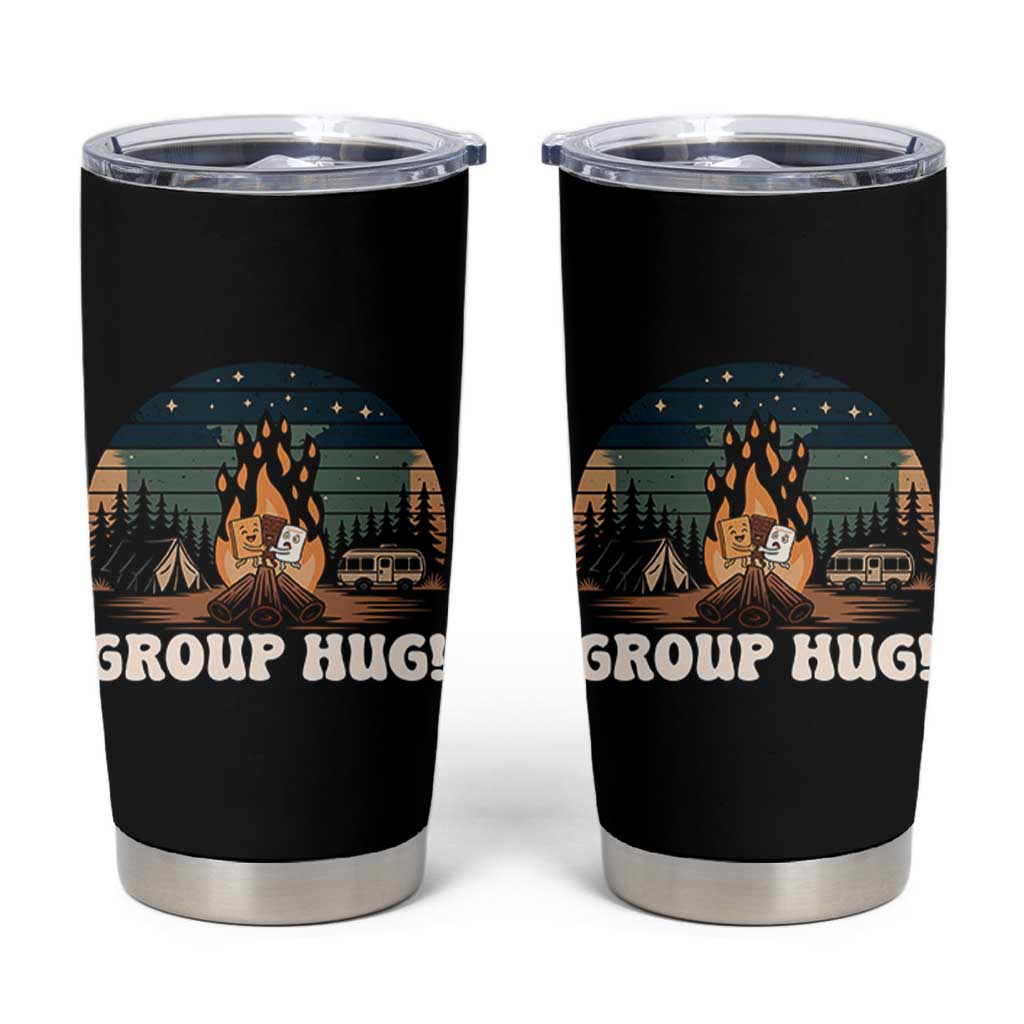 Funny Smores Camping Tumbler Cup Group Hug