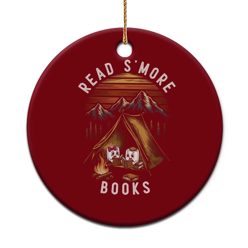 Book Lover Gift Ceramic Ornament Read Smore Books Camping Humor - Wonder Print Shop