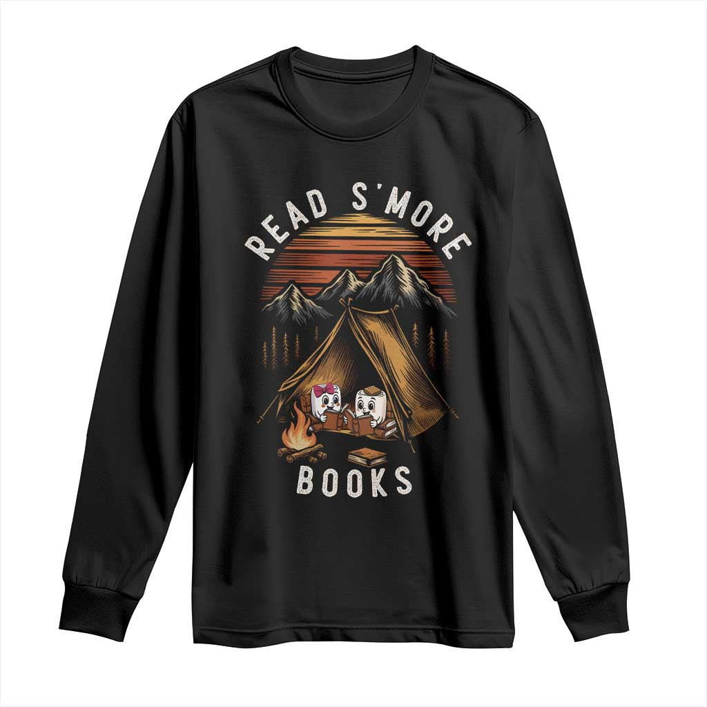 Book Lover Gift Long Sleeve Shirt Read Smore Books Camping Humor - Wonder Print Shop