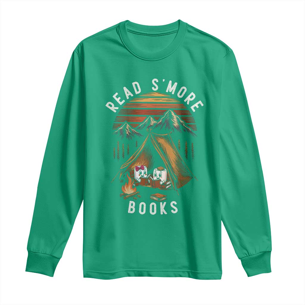 Book Lover Gift Long Sleeve Shirt Read Smore Books Camping Humor - Wonder Print Shop
