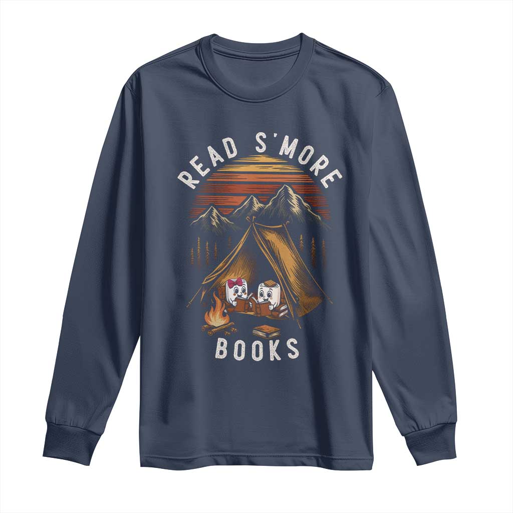 Book Lover Gift Long Sleeve Shirt Read Smore Books Camping Humor - Wonder Print Shop