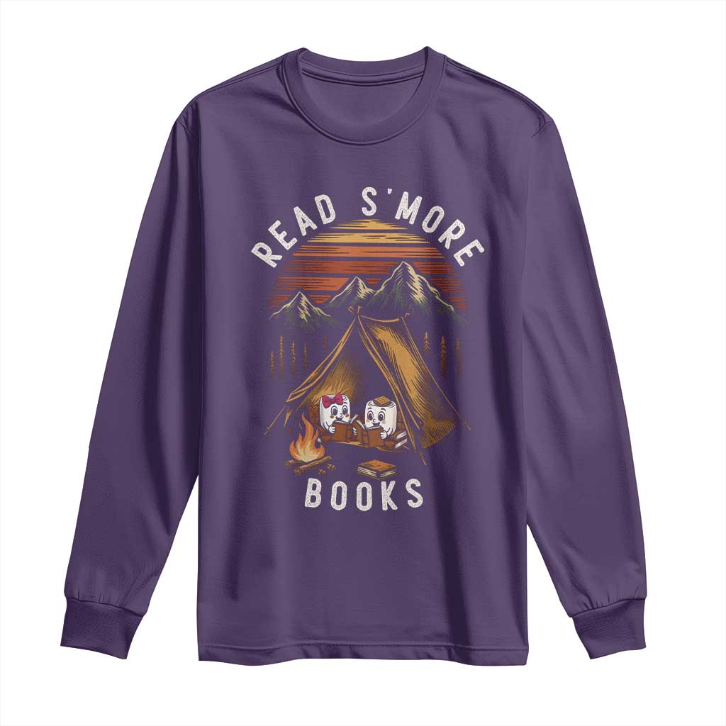 Book Lover Gift Long Sleeve Shirt Read Smore Books Camping Humor - Wonder Print Shop