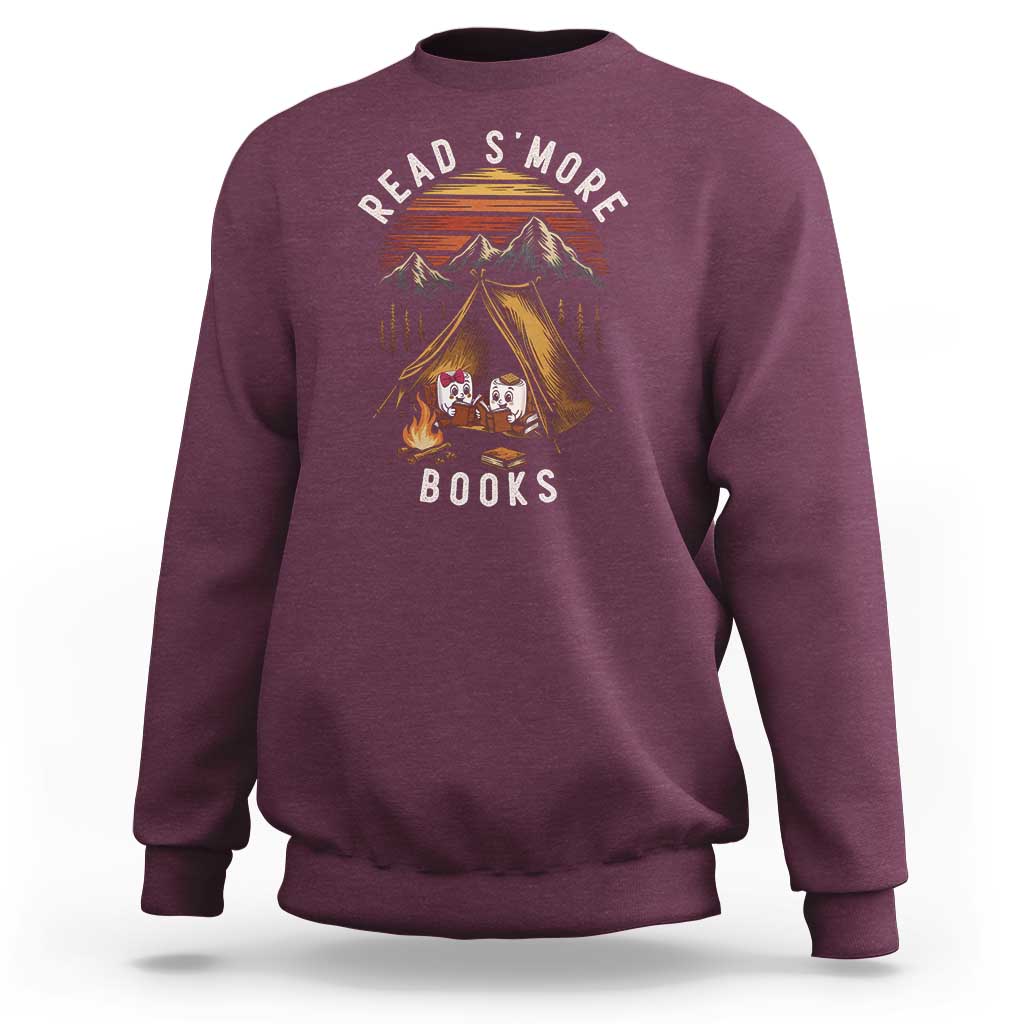 Book Lover Gift Sweatshirt Read Smore Books Camping Humor - Wonder Print Shop