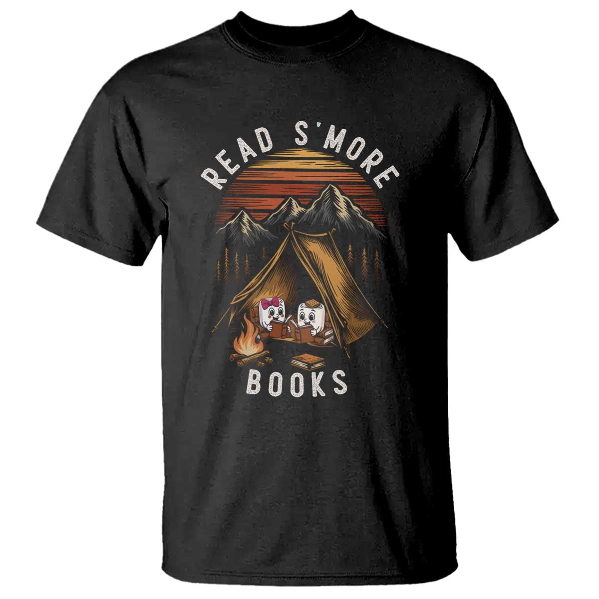 Book Lover Gift T Shirt Read Smore Books Camping Humor - Wonder Print Shop