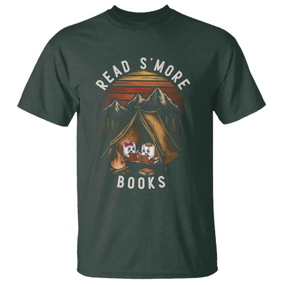 Book Lover Gift T Shirt Read Smore Books Camping Humor - Wonder Print Shop