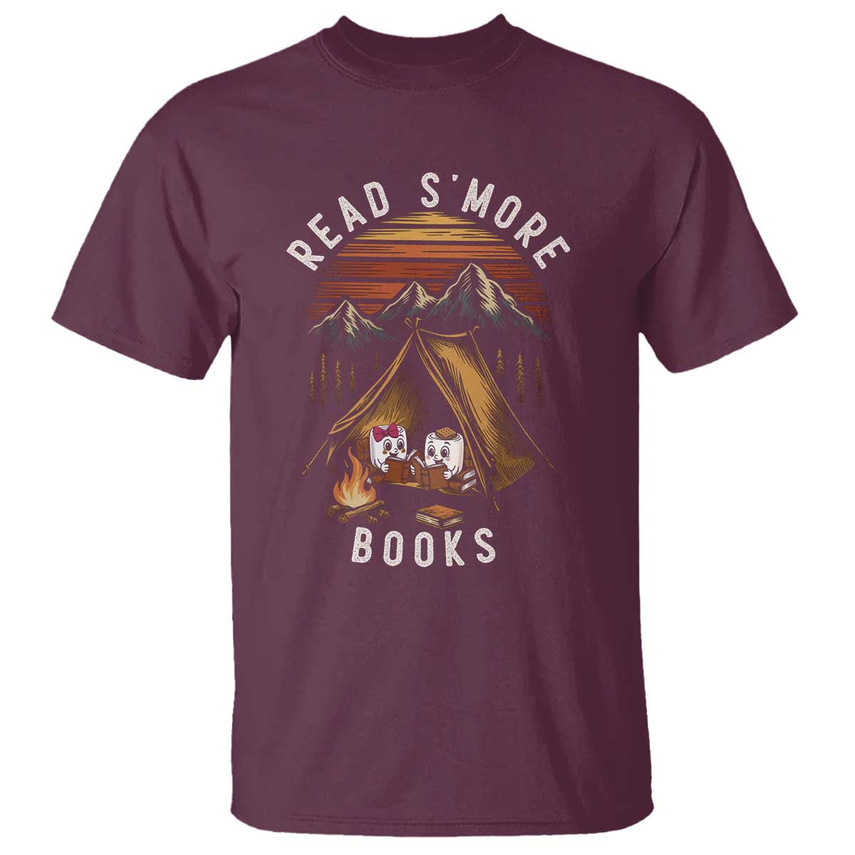 Book Lover Gift T Shirt Read Smore Books Camping Humor - Wonder Print Shop