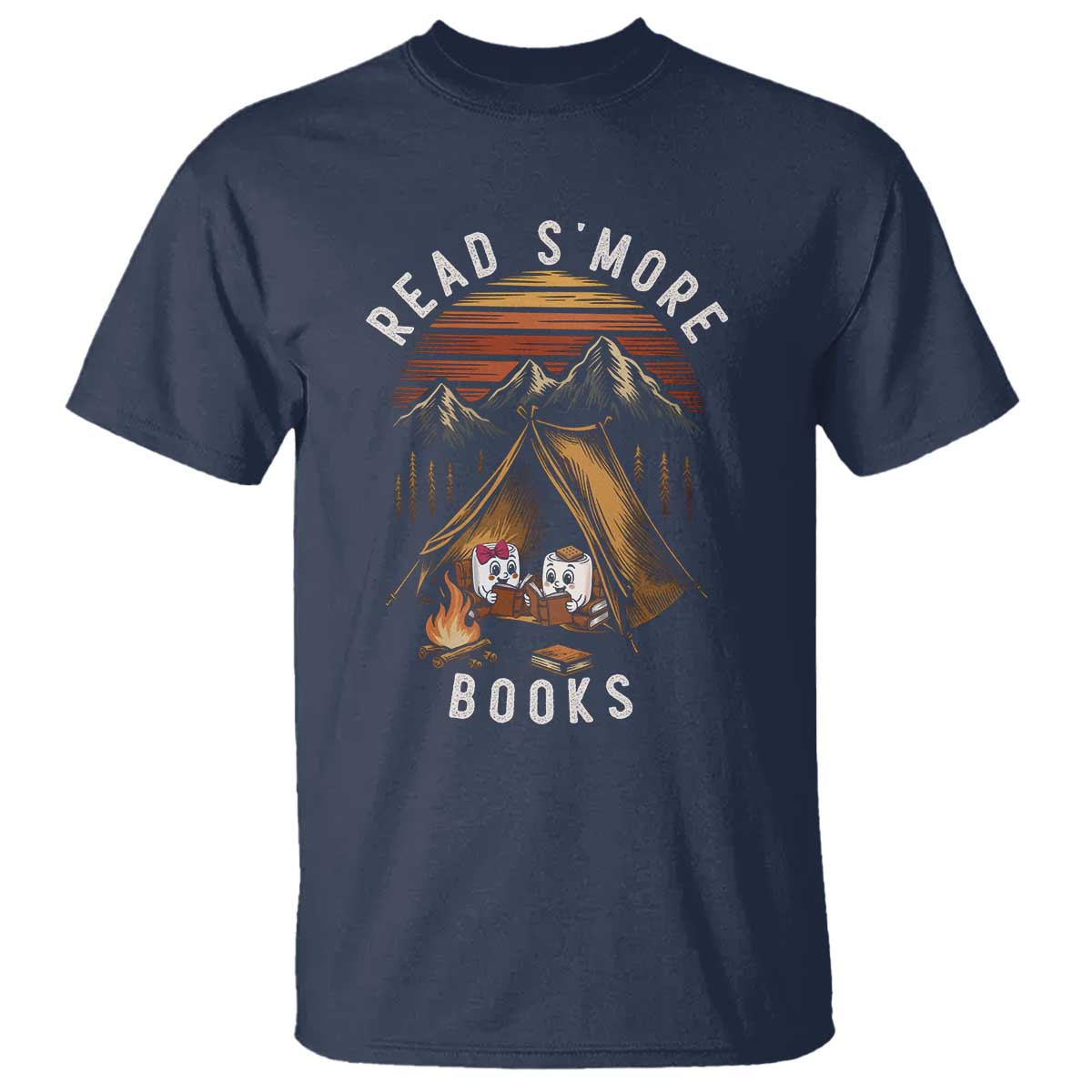 Book Lover Gift T Shirt Read Smore Books Camping Humor - Wonder Print Shop