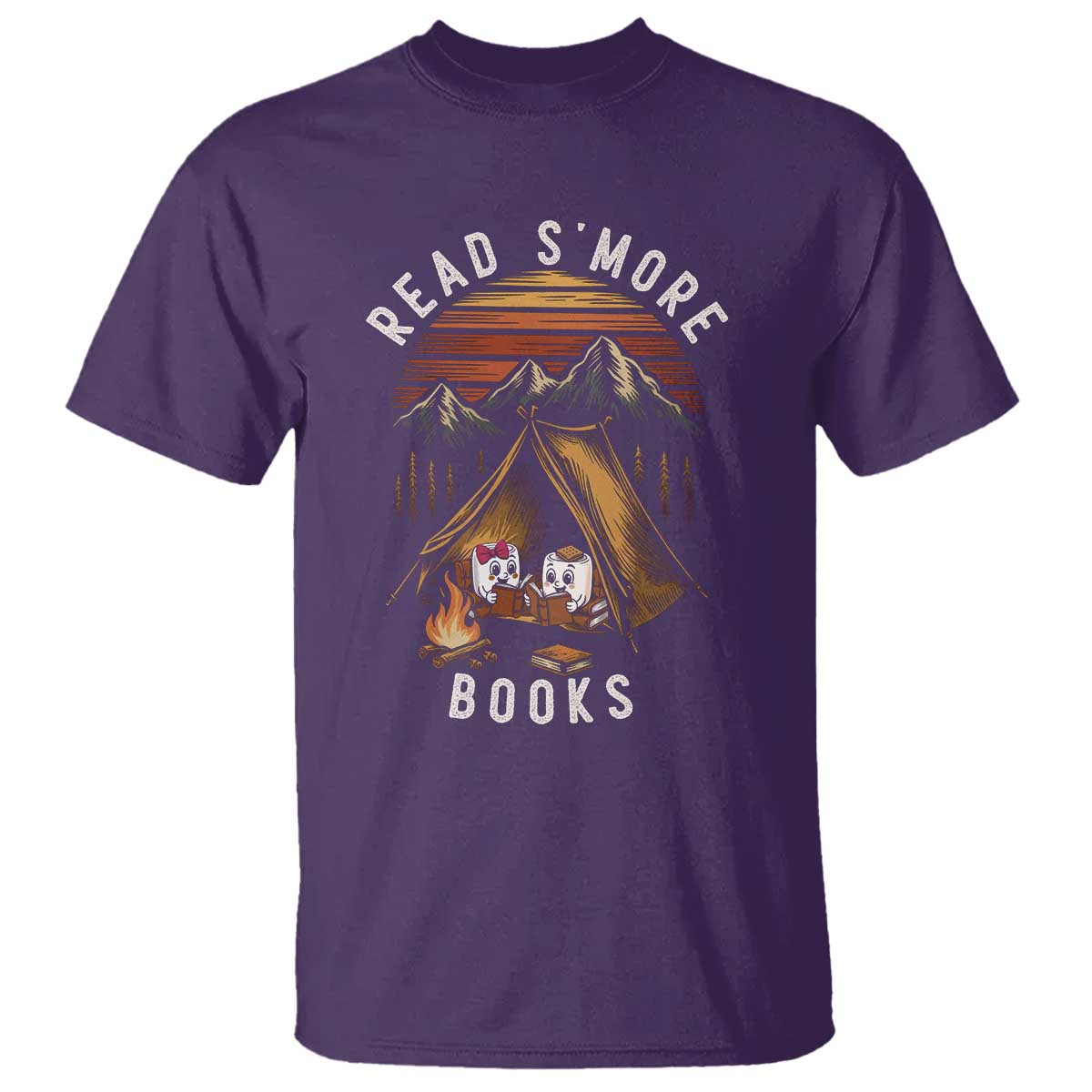 Book Lover Gift T Shirt Read Smore Books Camping Humor - Wonder Print Shop