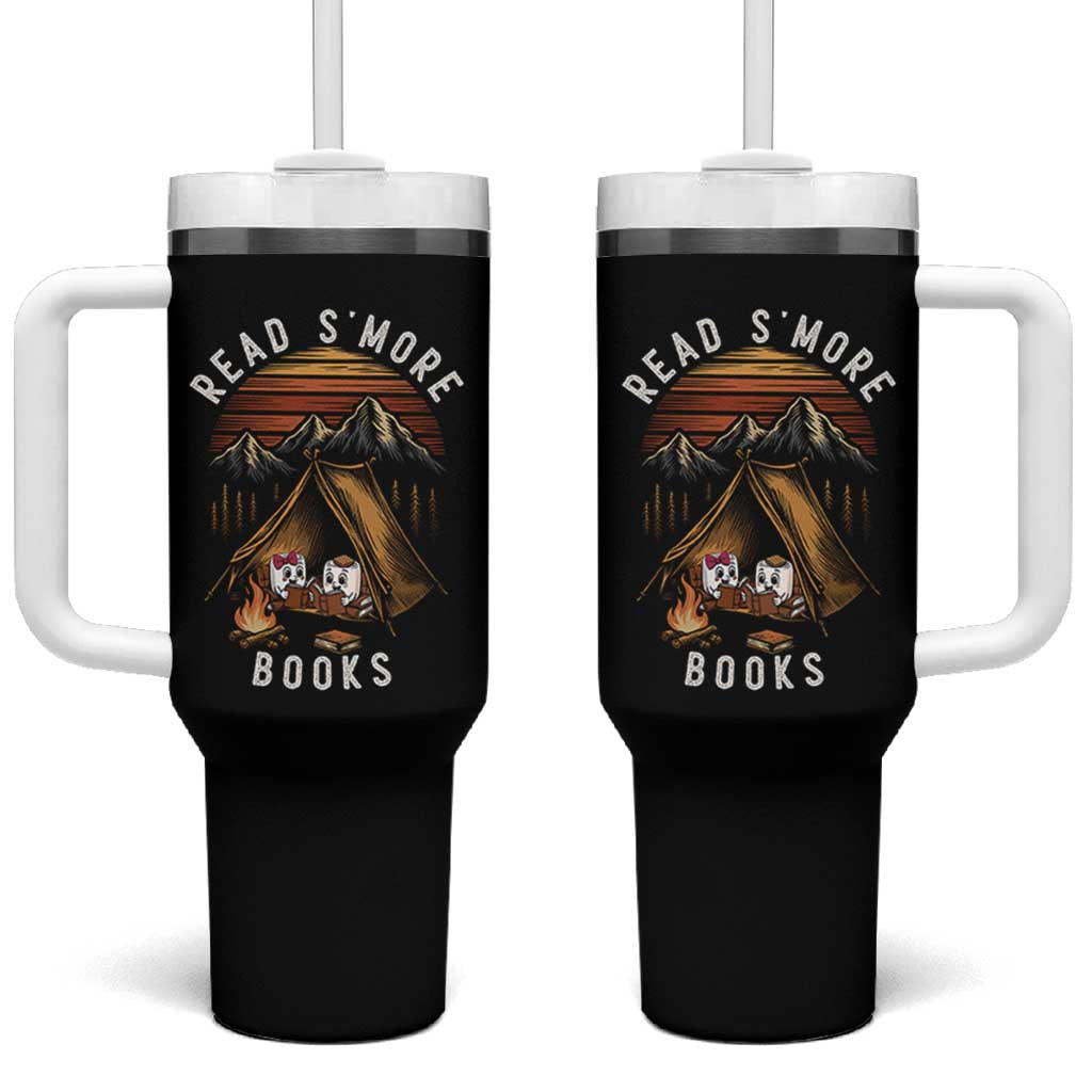 Book Lover Gift Tumbler With Handle Read Smore Books Camping Humor