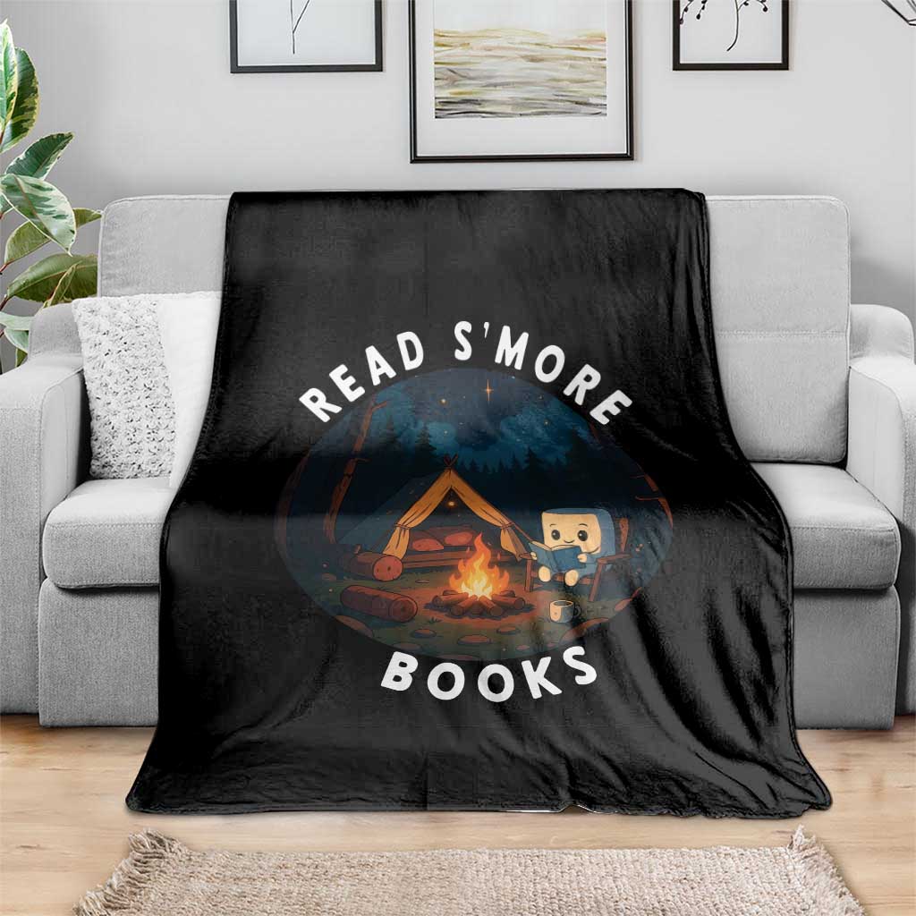 Camping Lover Throw Blanket Read Smore Books Funny Smores - Wonder Print Shop