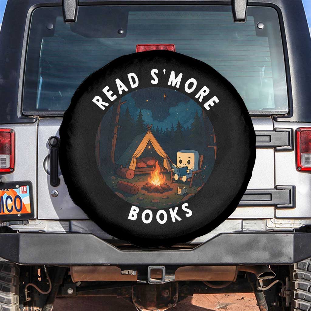 Camping Lover Spare Tire Cover Read Smore Books Funny Smores - Wonder Print Shop