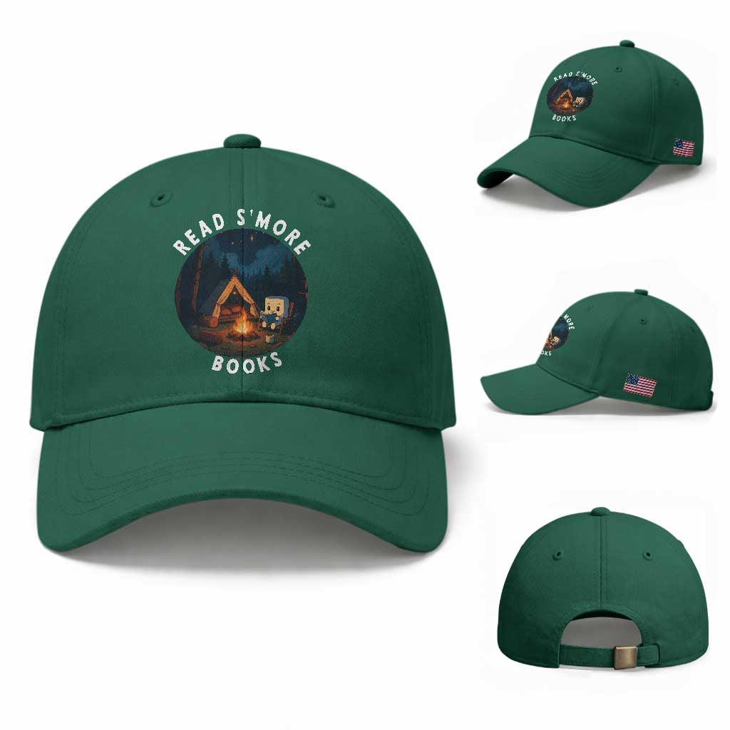Camping Lover Baseball Cap Read Smore Books Funny Smores