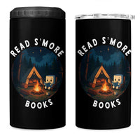 Camping Lover 4 in 1 Can Cooler Tumbler Read Smore Books Funny Smores