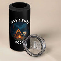 Camping Lover 4 in 1 Can Cooler Tumbler Read Smore Books Funny Smores