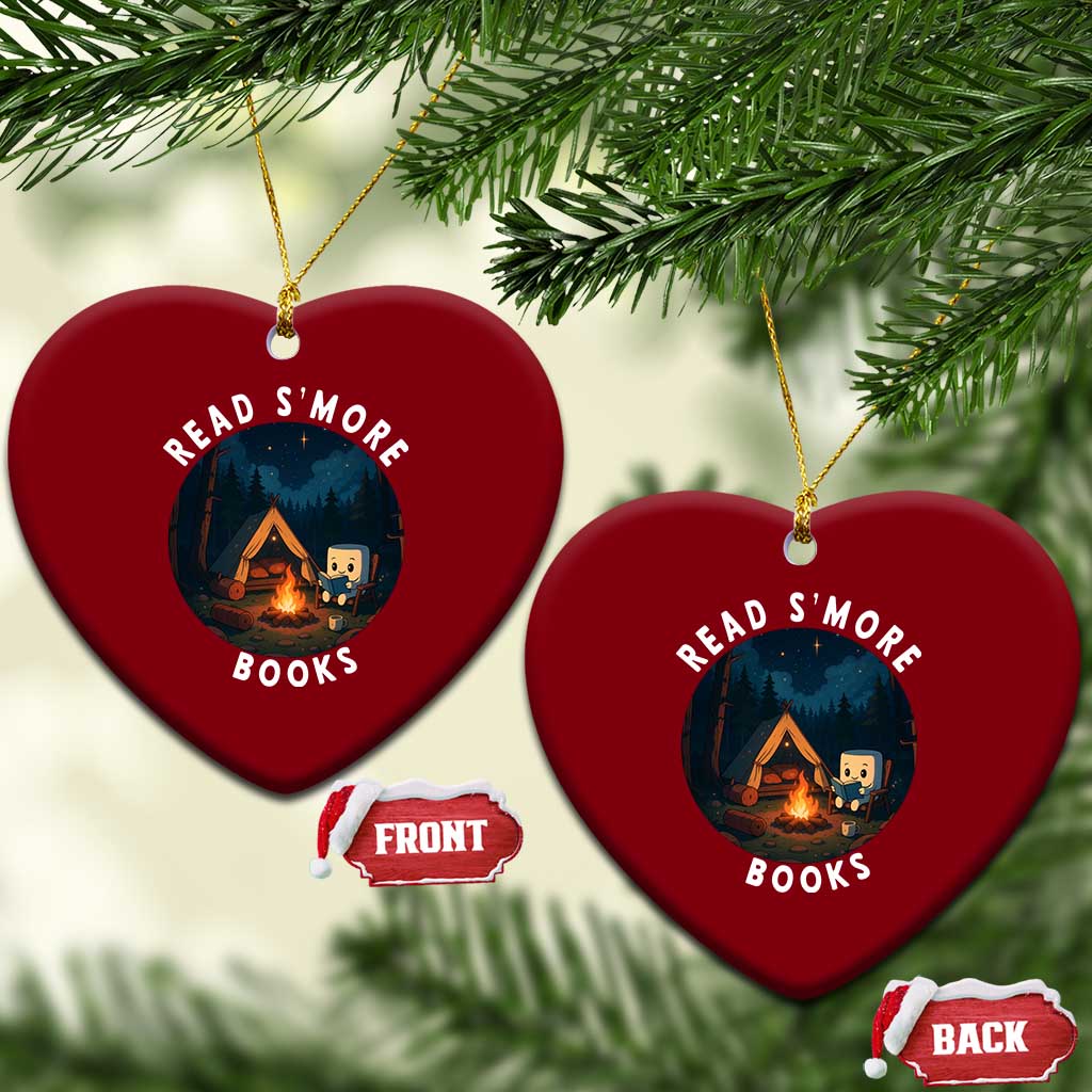 Camping Lover Ceramic Ornament Read Smore Books Funny Smores - Wonder Print Shop
