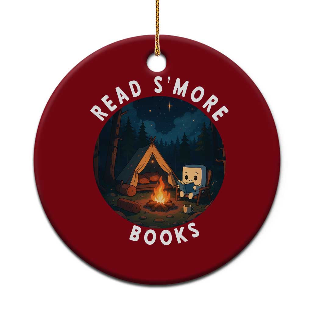 Camping Lover Ceramic Ornament Read Smore Books Funny Smores - Wonder Print Shop