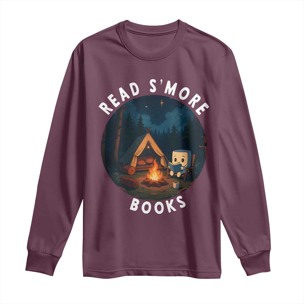 Camping Lover Long Sleeve Shirt Read Smore Books Funny Smores - Wonder Print Shop