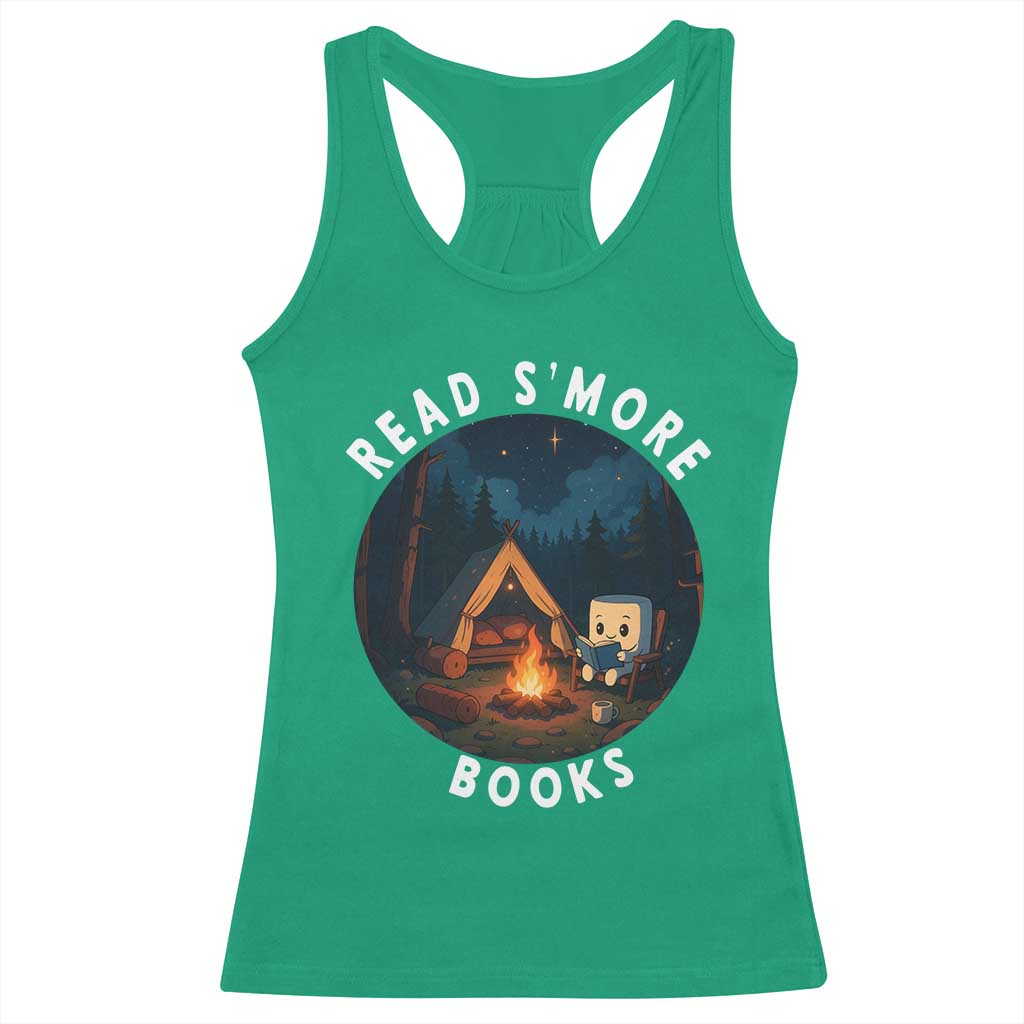 Camping Lover Racerback Tank Top Read Smore Books Funny Smores - Wonder Print Shop