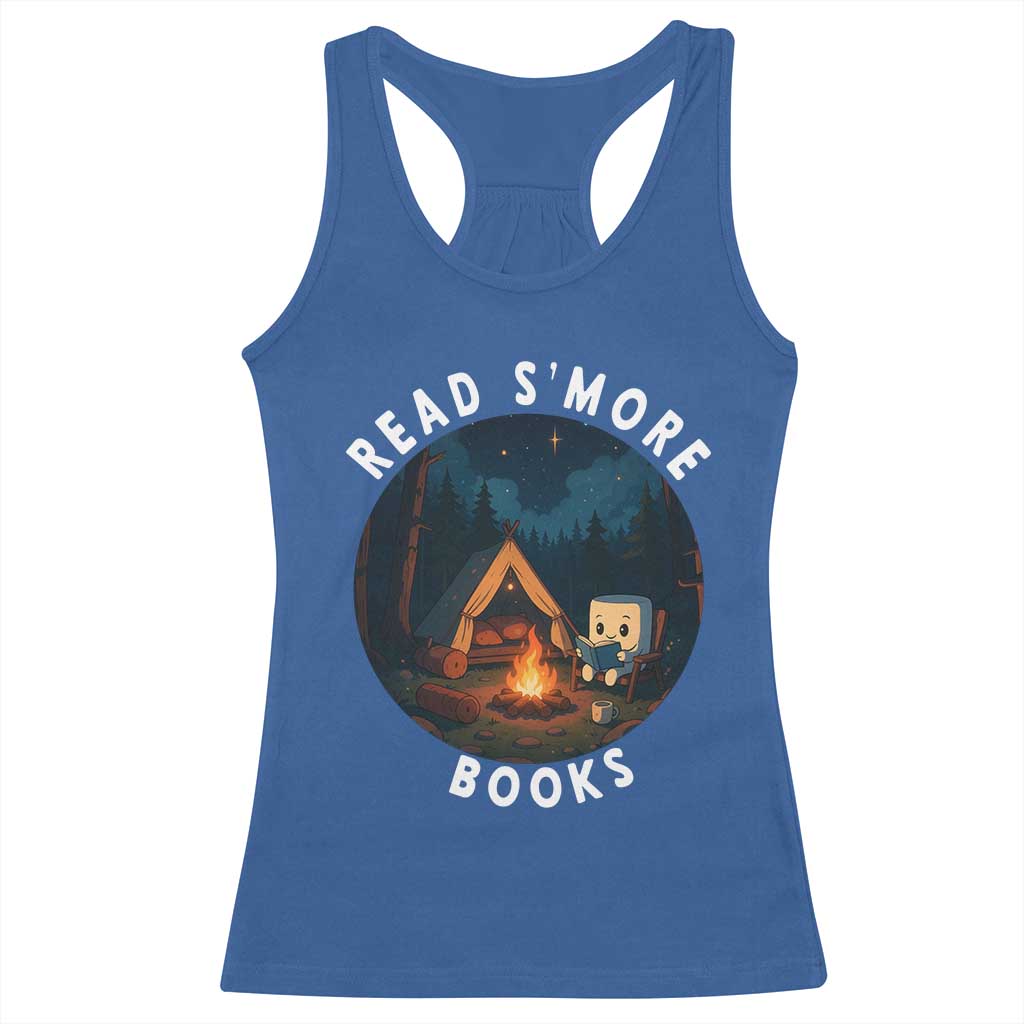Camping Lover Racerback Tank Top Read Smore Books Funny Smores - Wonder Print Shop