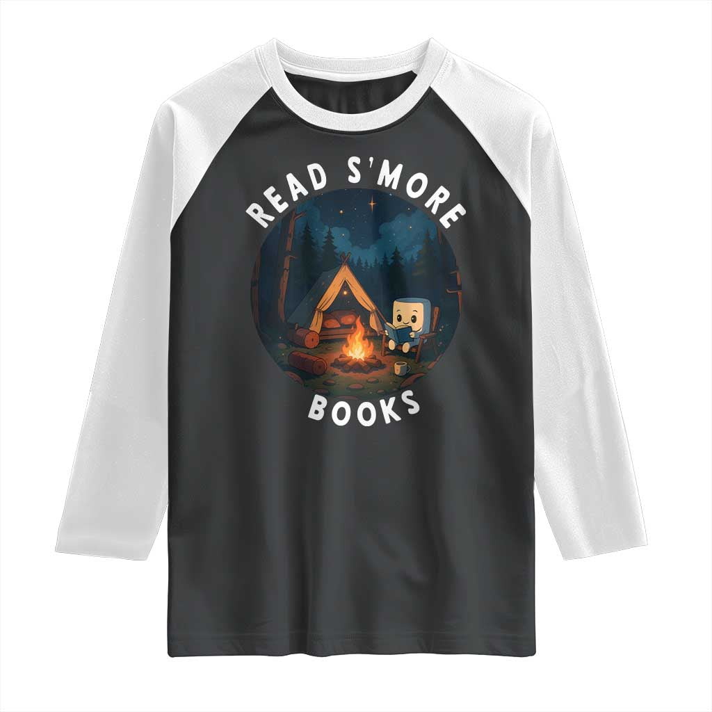 Camping Lover Raglan Shirt Read Smore Books Funny Smores - Wonder Print Shop