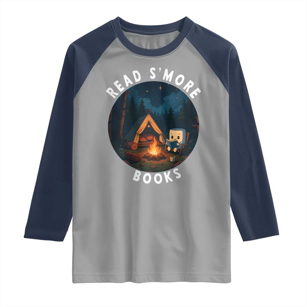 Camping Lover Raglan Shirt Read Smore Books Funny Smores - Wonder Print Shop