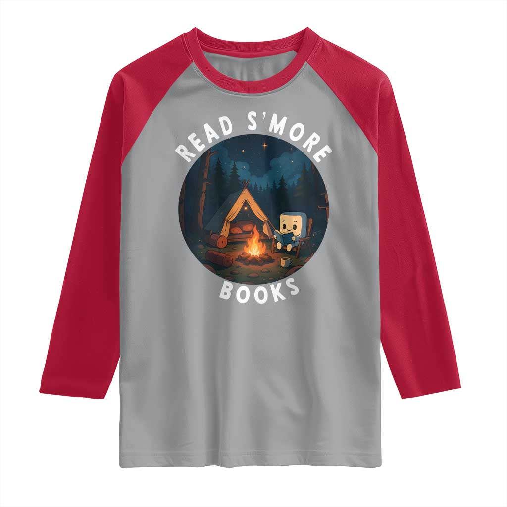 Camping Lover Raglan Shirt Read Smore Books Funny Smores - Wonder Print Shop