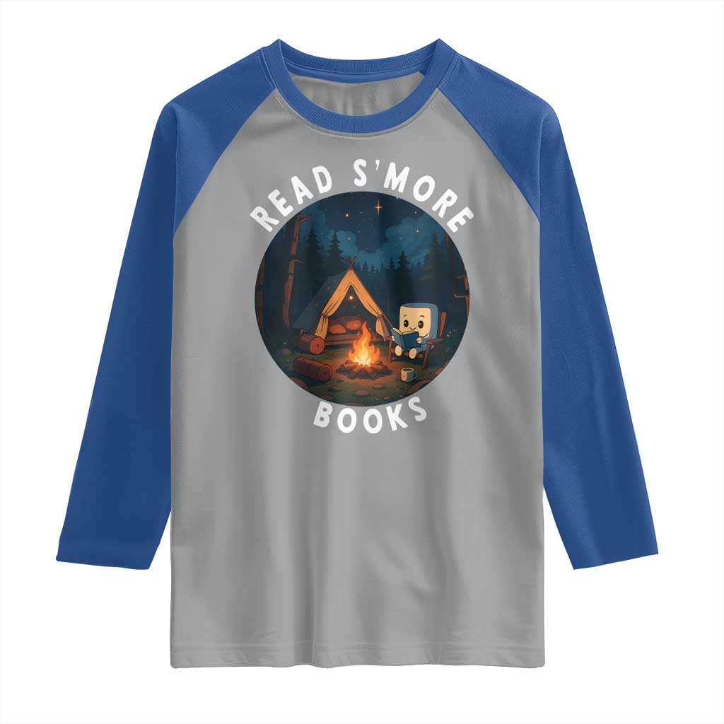 Camping Lover Raglan Shirt Read Smore Books Funny Smores - Wonder Print Shop
