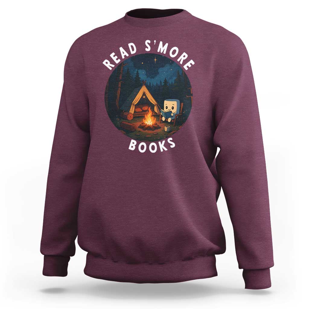 Camping Lover Sweatshirt Read Smore Books Funny Smores - Wonder Print Shop