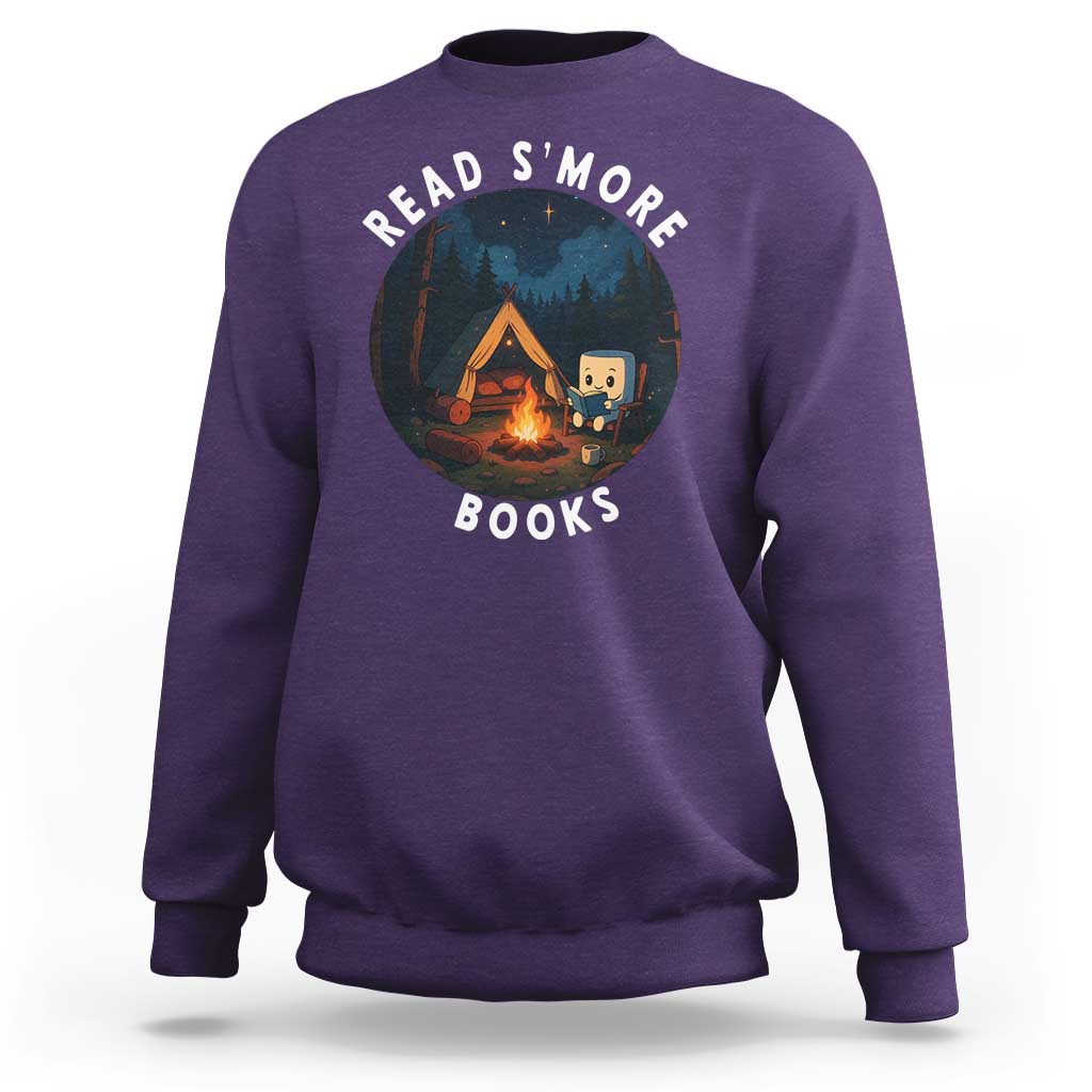 Camping Lover Sweatshirt Read Smore Books Funny Smores - Wonder Print Shop