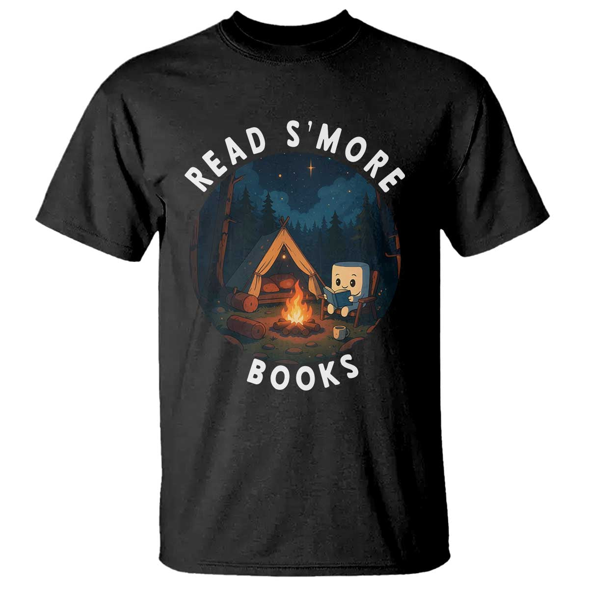 Camping Lover T Shirt Read Smore Books Funny Smores - Wonder Print Shop