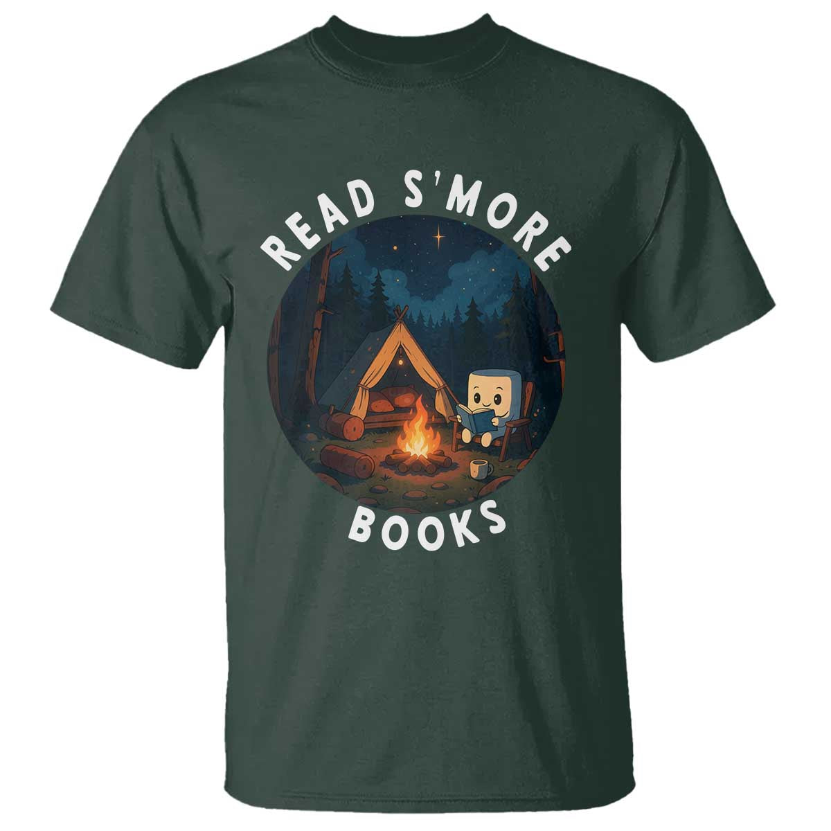 Camping Lover T Shirt Read Smore Books Funny Smores - Wonder Print Shop