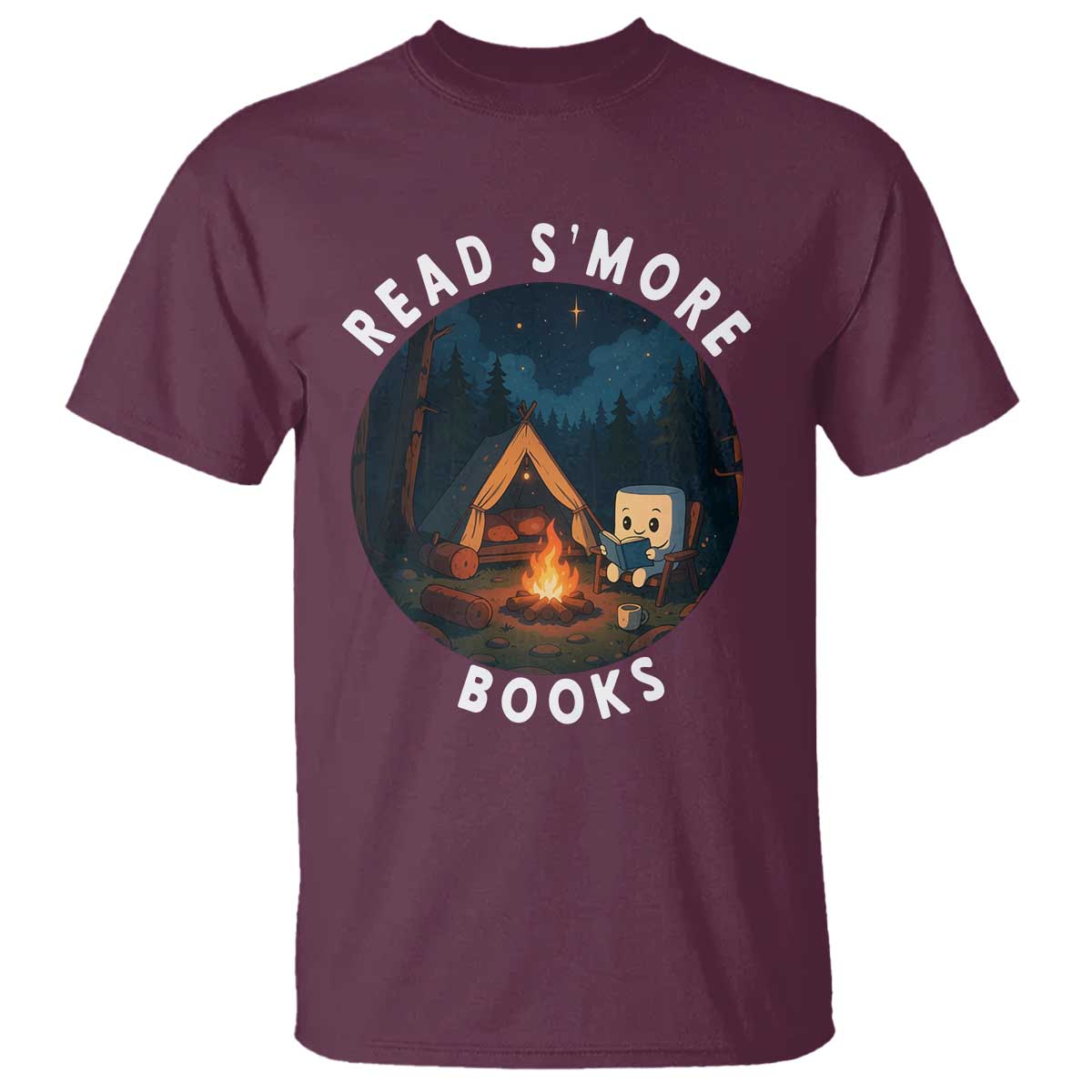 Camping Lover T Shirt Read Smore Books Funny Smores - Wonder Print Shop