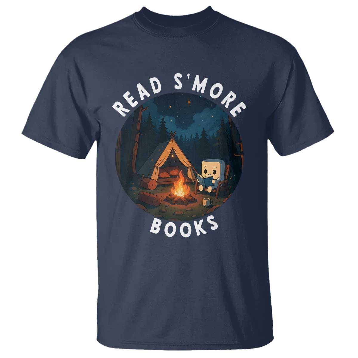 Camping Lover T Shirt Read Smore Books Funny Smores - Wonder Print Shop