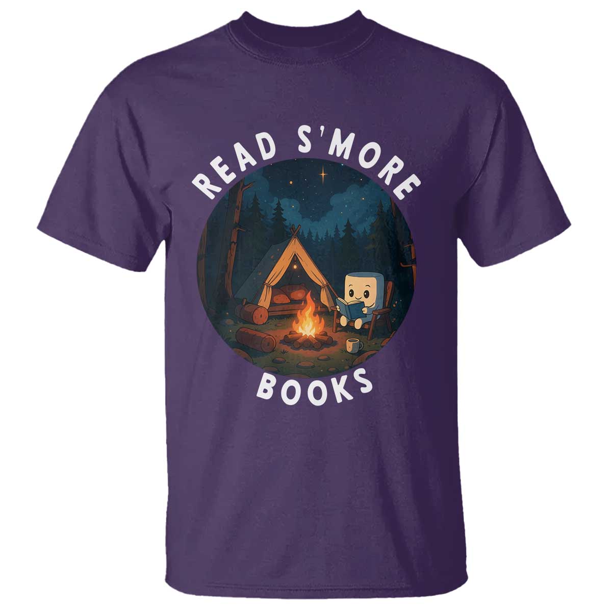 Camping Lover T Shirt Read Smore Books Funny Smores - Wonder Print Shop