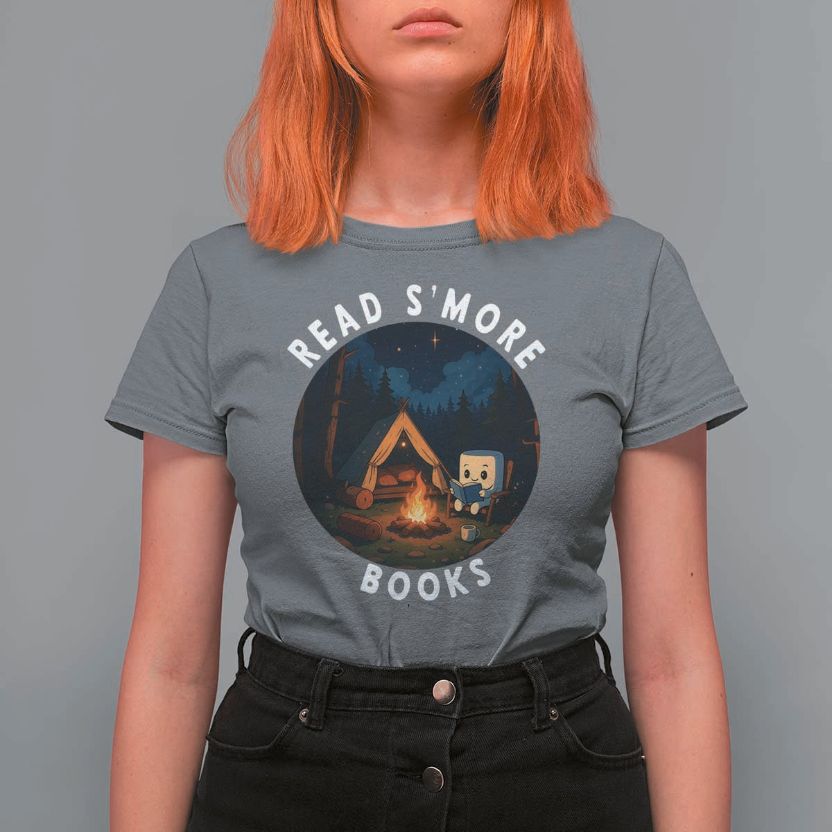 Camping Lover T Shirt For Women Read Smore Books Funny Smores - Wonder Print Shop