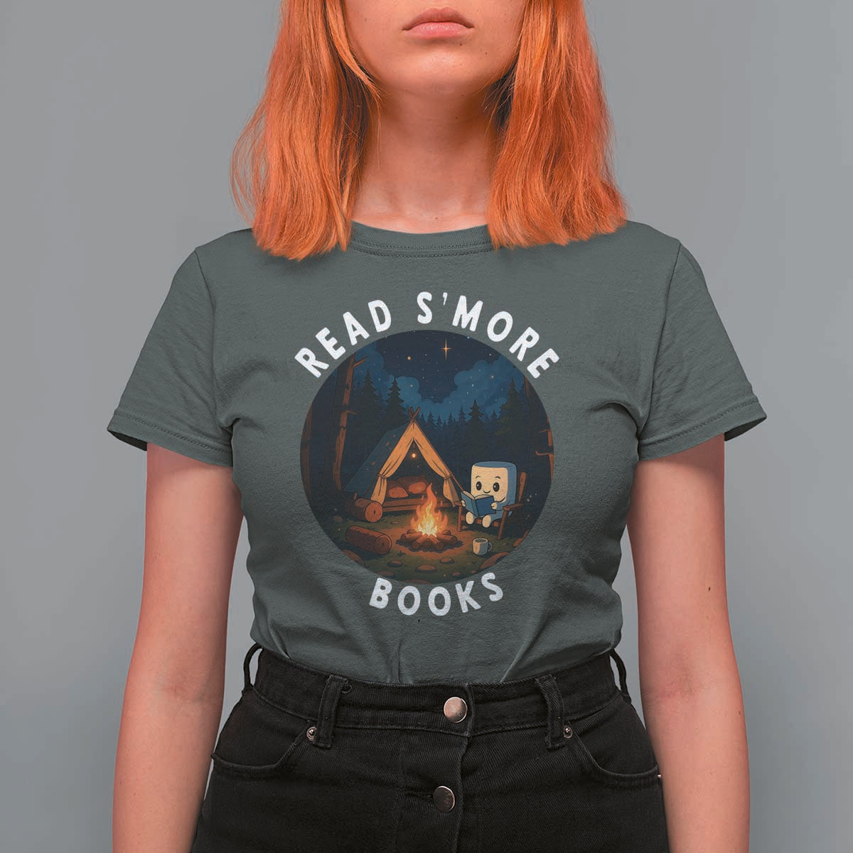 Camping Lover T Shirt For Women Read Smore Books Funny Smores - Wonder Print Shop