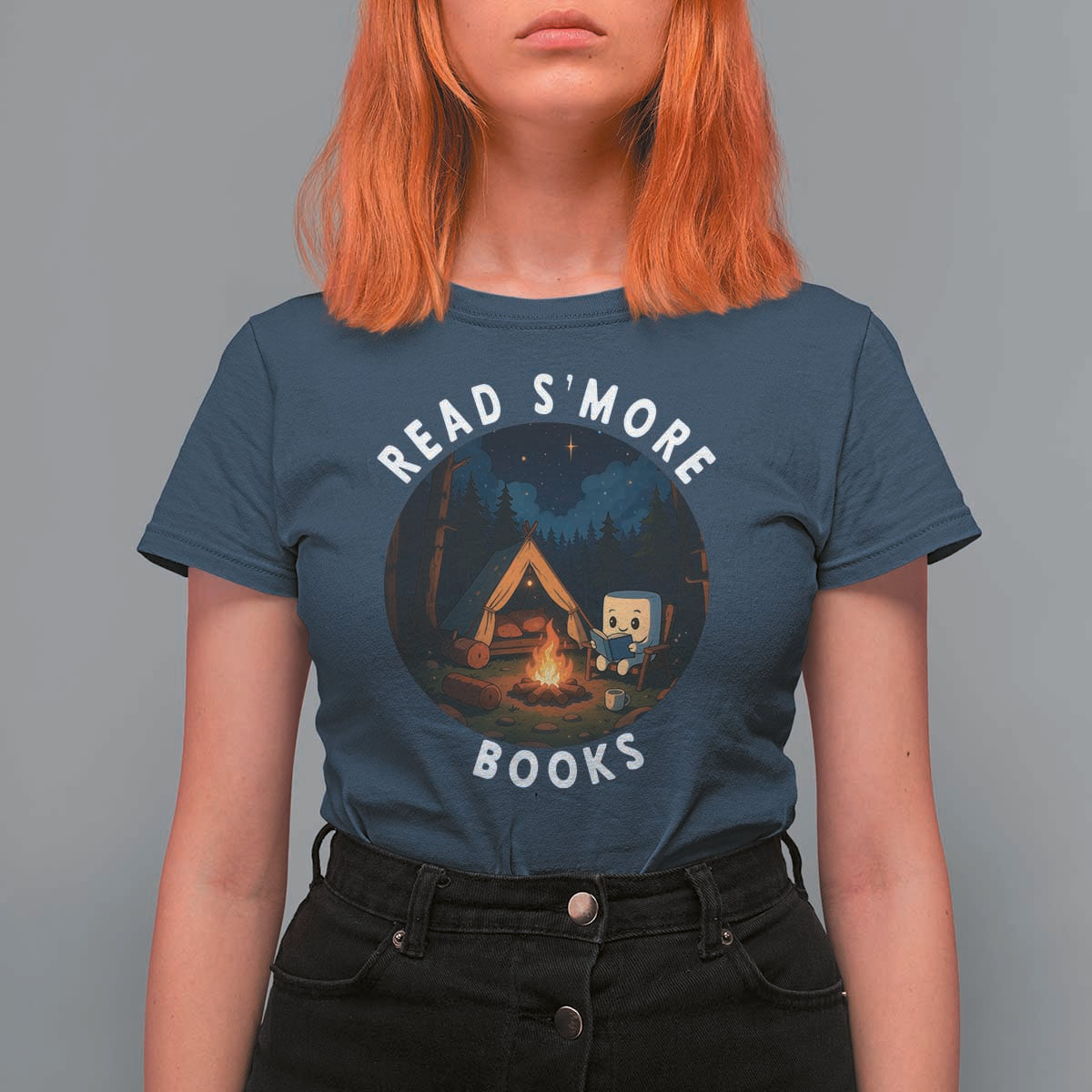 Camping Lover T Shirt For Women Read Smore Books Funny Smores - Wonder Print Shop