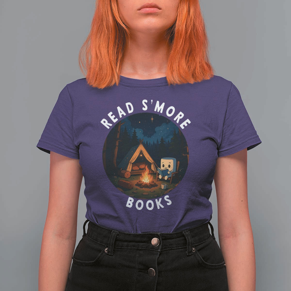 Camping Lover T Shirt For Women Read Smore Books Funny Smores - Wonder Print Shop