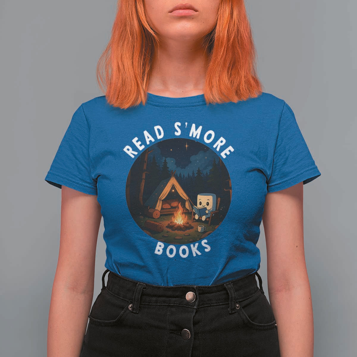 Camping Lover T Shirt For Women Read Smore Books Funny Smores - Wonder Print Shop