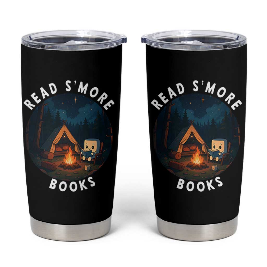Camping Lover Tumbler Cup Read Smore Books Funny Smores