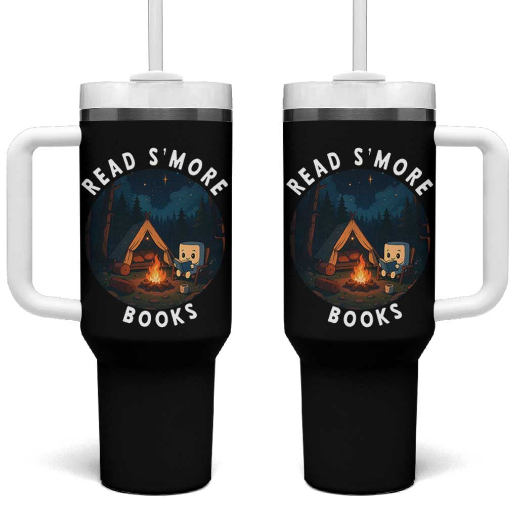 Camping Lover Tumbler With Handle Read Smore Books Funny Smores