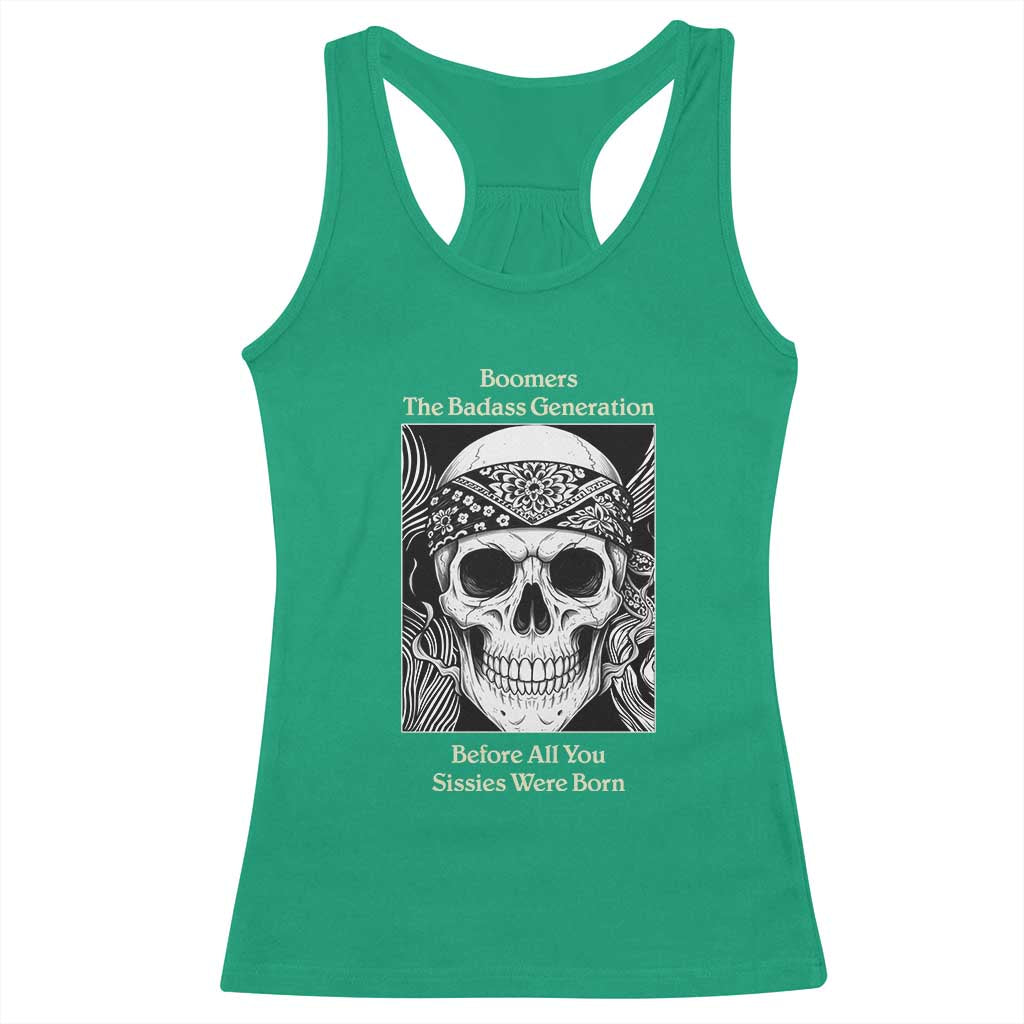 Baby Boomers Generation Racerback Tank Top Retro Badass Quote Gift - Wonder Print Shop