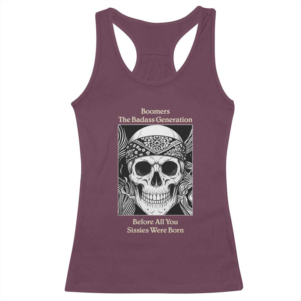 Baby Boomers Generation Racerback Tank Top Retro Badass Quote Gift - Wonder Print Shop