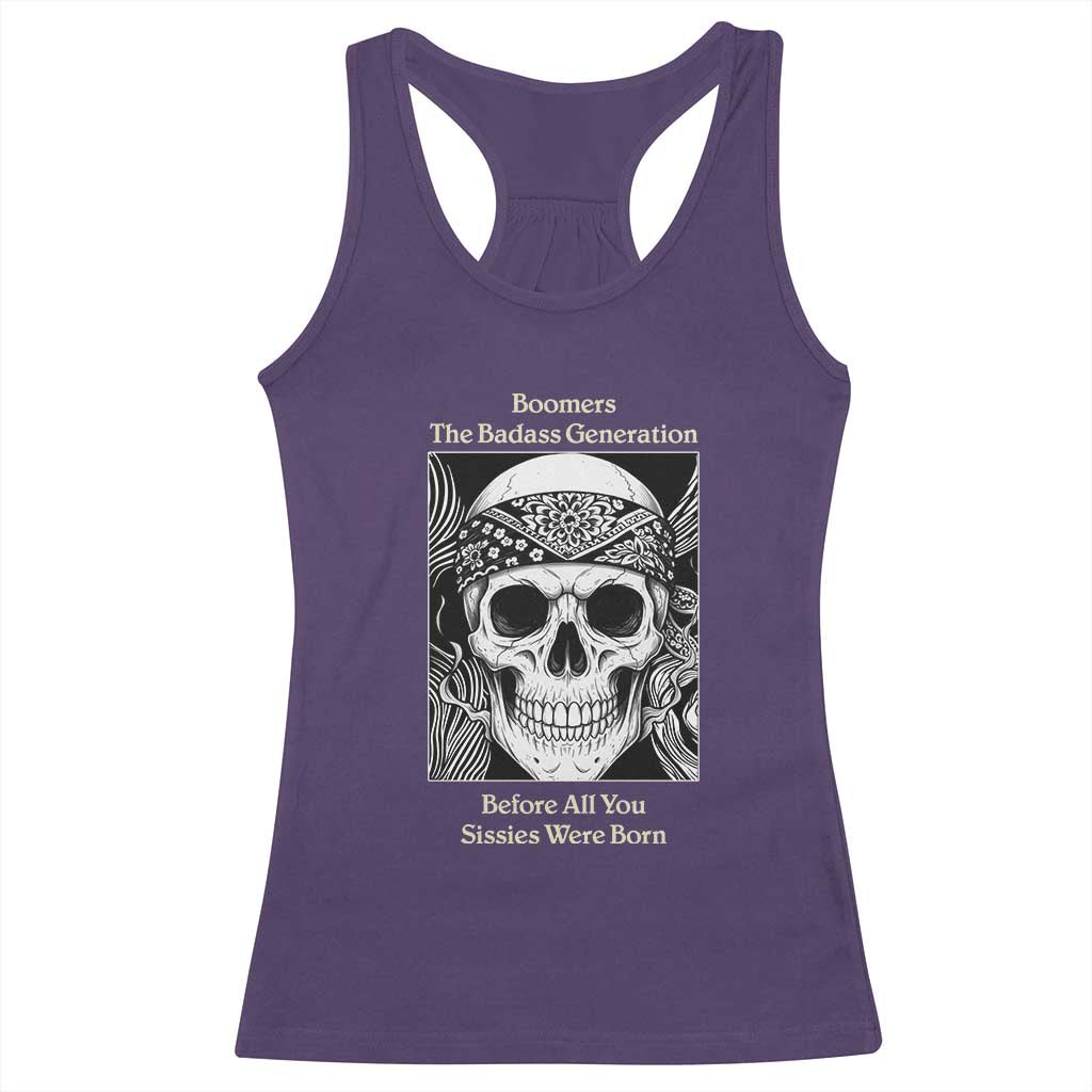 Baby Boomers Generation Racerback Tank Top Retro Badass Quote Gift - Wonder Print Shop