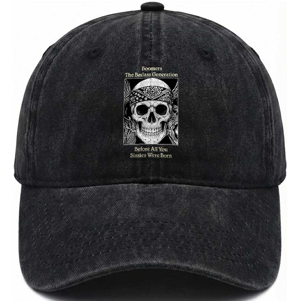 Baby Boomers Generation Washed Cotton Baseball Cap Retro Badass Quote Gift