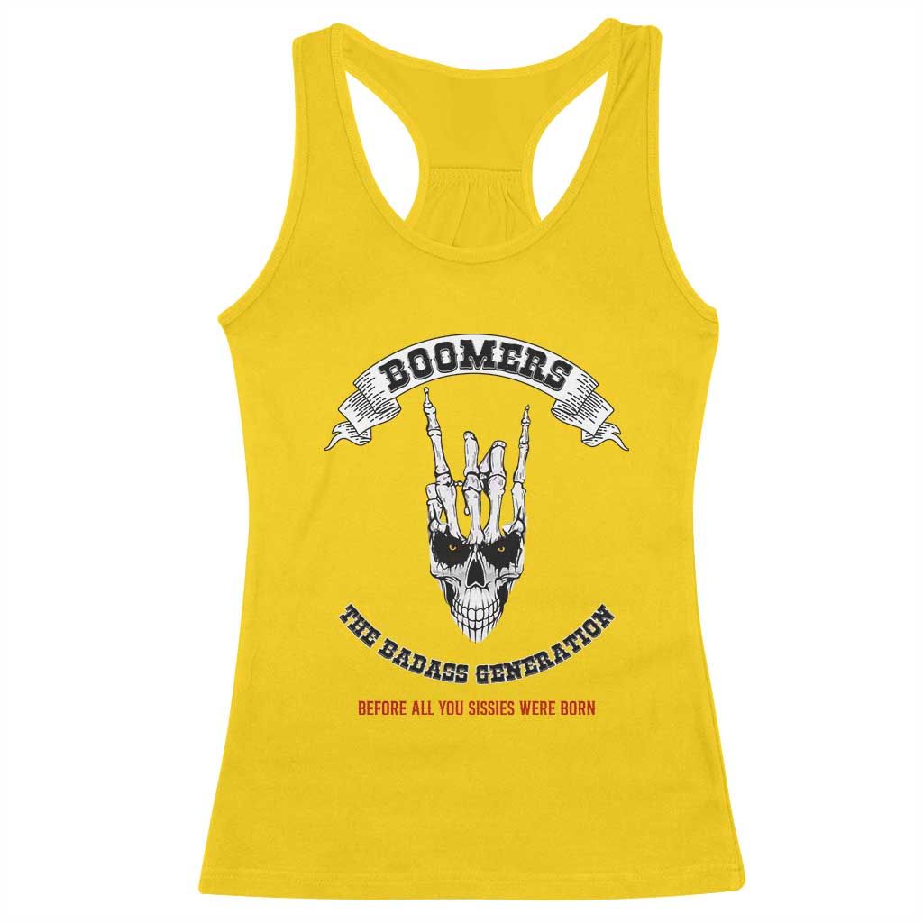 Baby Boomers The Badass Generation Funny Quote Gift Racerback Tank Top - Wonder Print Shop