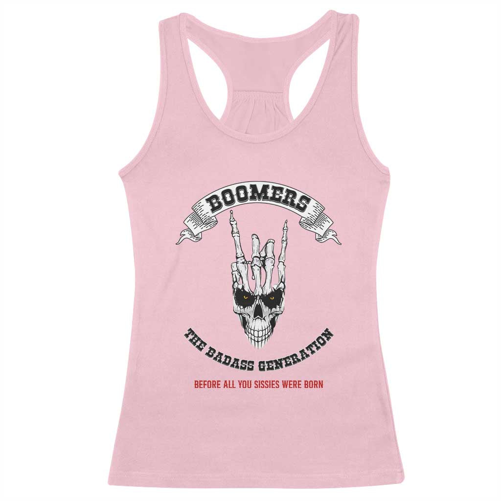 Baby Boomers The Badass Generation Funny Quote Gift Racerback Tank Top - Wonder Print Shop
