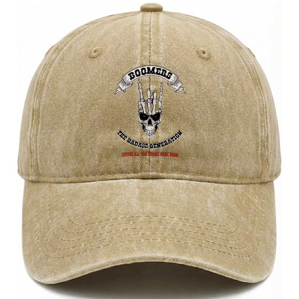 Baby Boomers The Badass Generation Funny Quote Gift Washed Cotton Baseball Cap