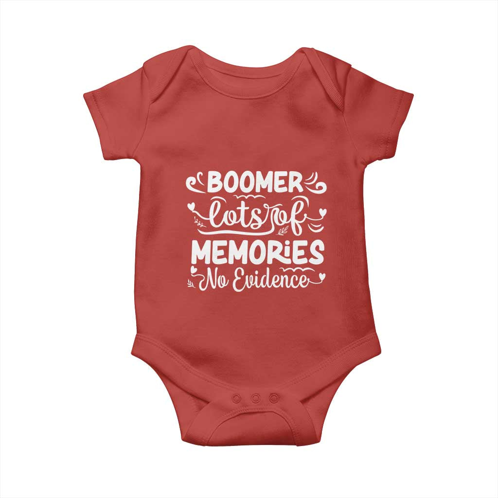 Baby Boomer Generation Baby Onesie Lots Of Memories No Evidence - Wonder Print Shop